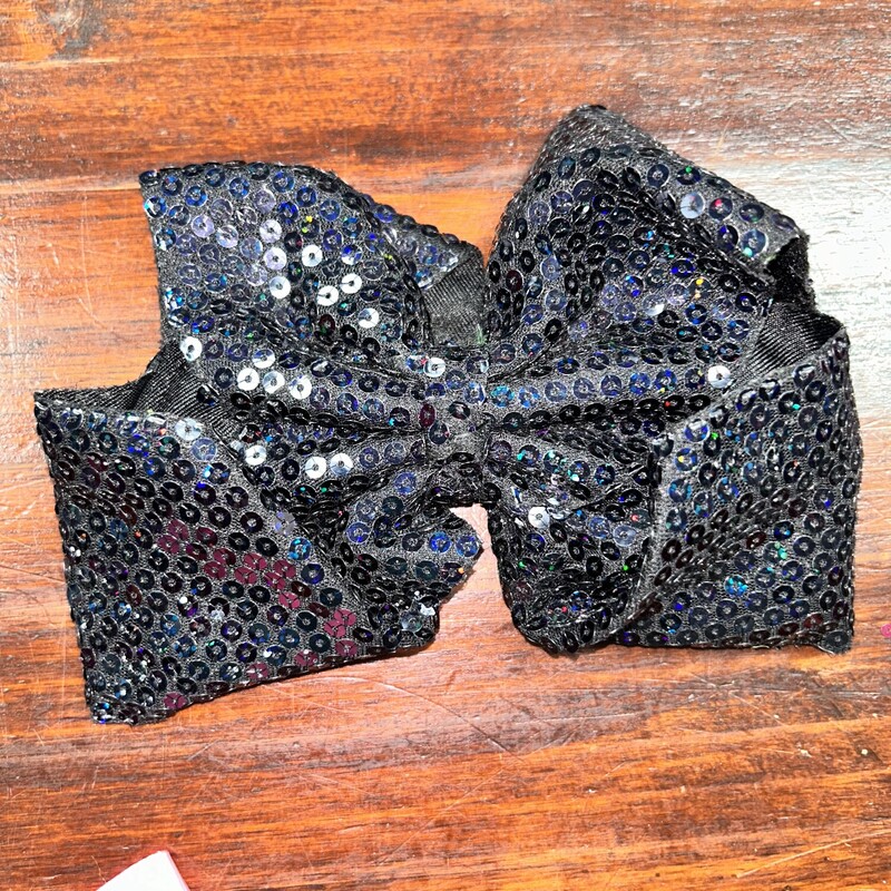 Large Black Sequin Bow