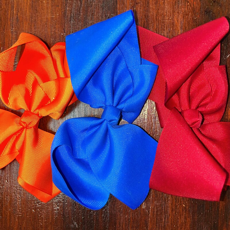 3pk Blue/Orange/Red Clip, Blue, Size: Bows