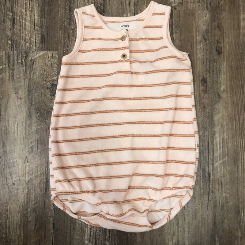 Carters Terry Henley Romp, Blush, Size: Baby 18M