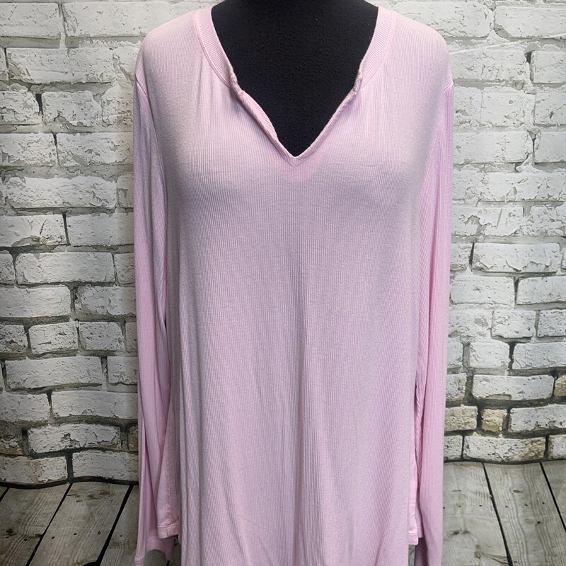 CAbi Simple Tee Ribbed, Pink, Size: Large