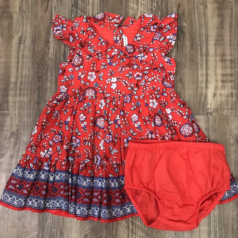 Janie And Jack Floral Set, Red, Size: Baby 18-24