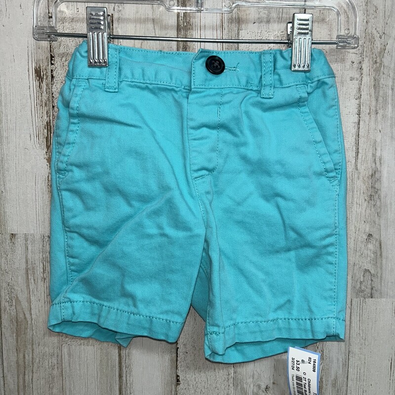 2T Teal Button Shorts