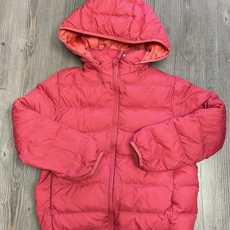 Uniqlo Puffer Jacket, Coral, Size: 7-8Y