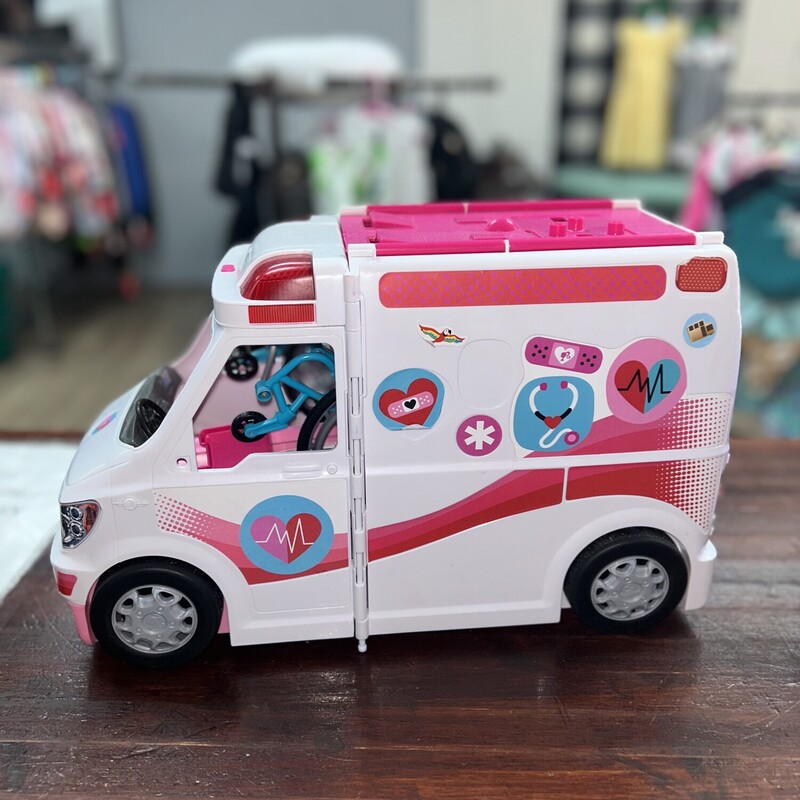 Barbie Ambulance W/ Some, White, Size: Toys