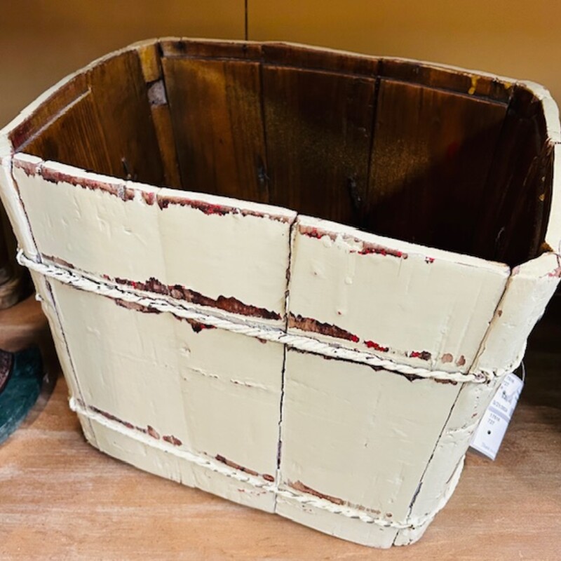Wood Distressed Bucket Planter With Handles
Yellow Brown Silver Size: 13.5 x 10H