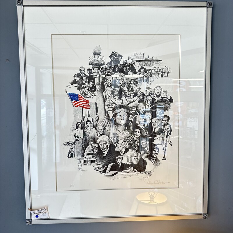 Artist Print of American Icons, Framed Lithograph
Size: 32x37