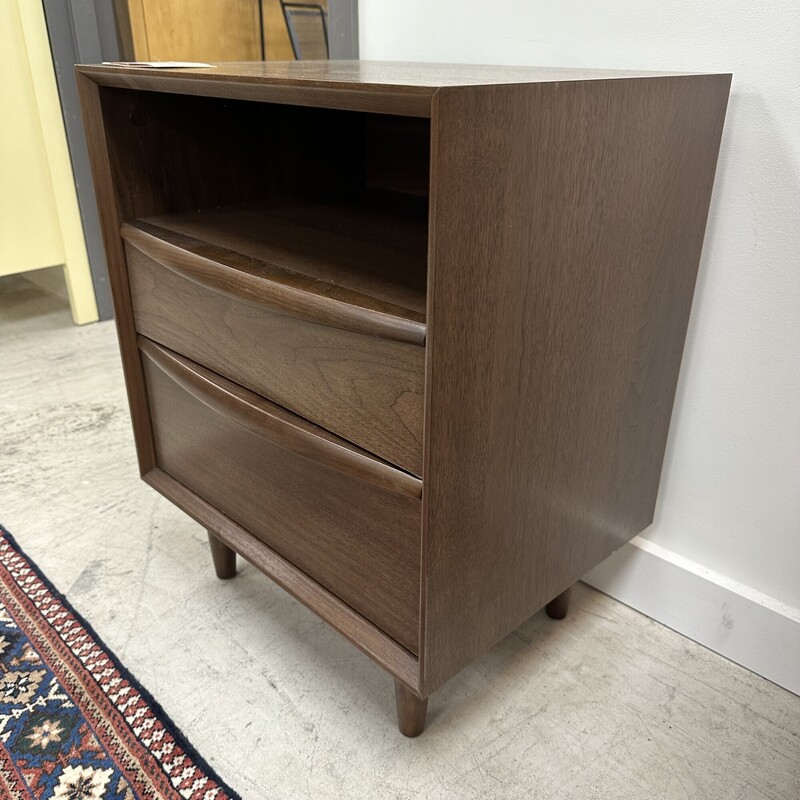 Mid Century Modern Style Nightstand by Article Furniture, 2 Drawers<br />
Size: 20L x 15D x 25H