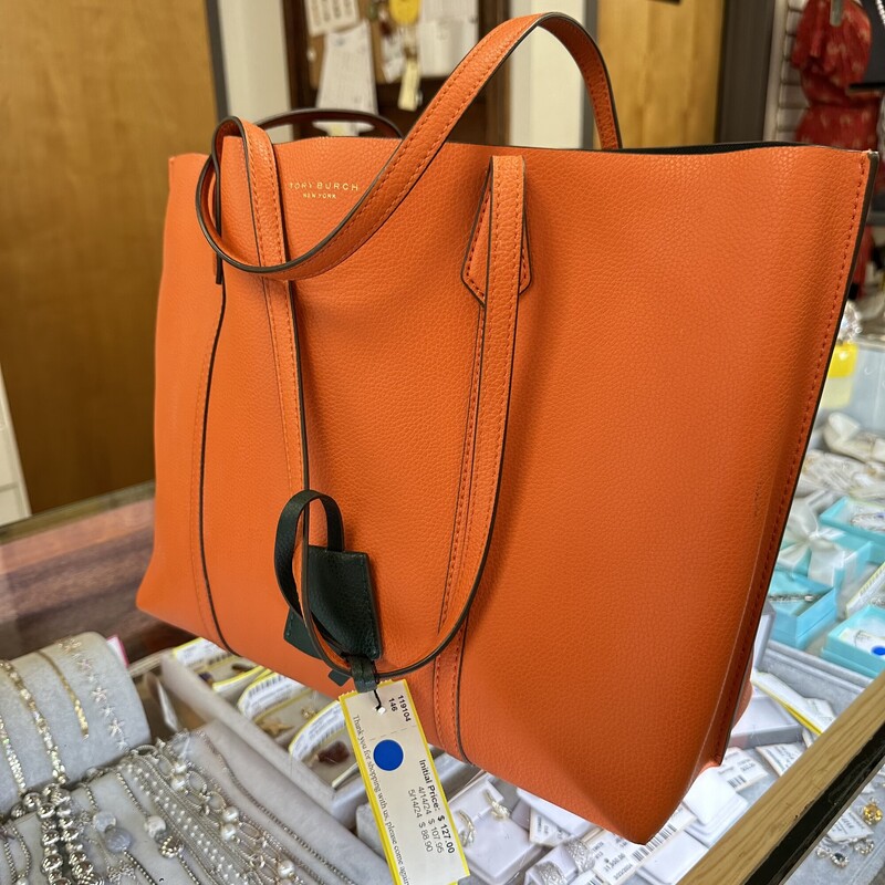 Tory Burch Polyester Tote, Orange<br />
Size: 16x11