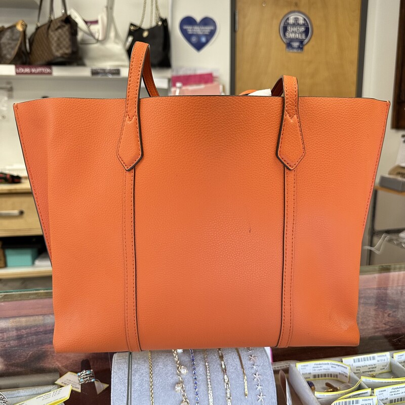 Tory Burch Polyester Tote, Orange<br />
Size: 16x11