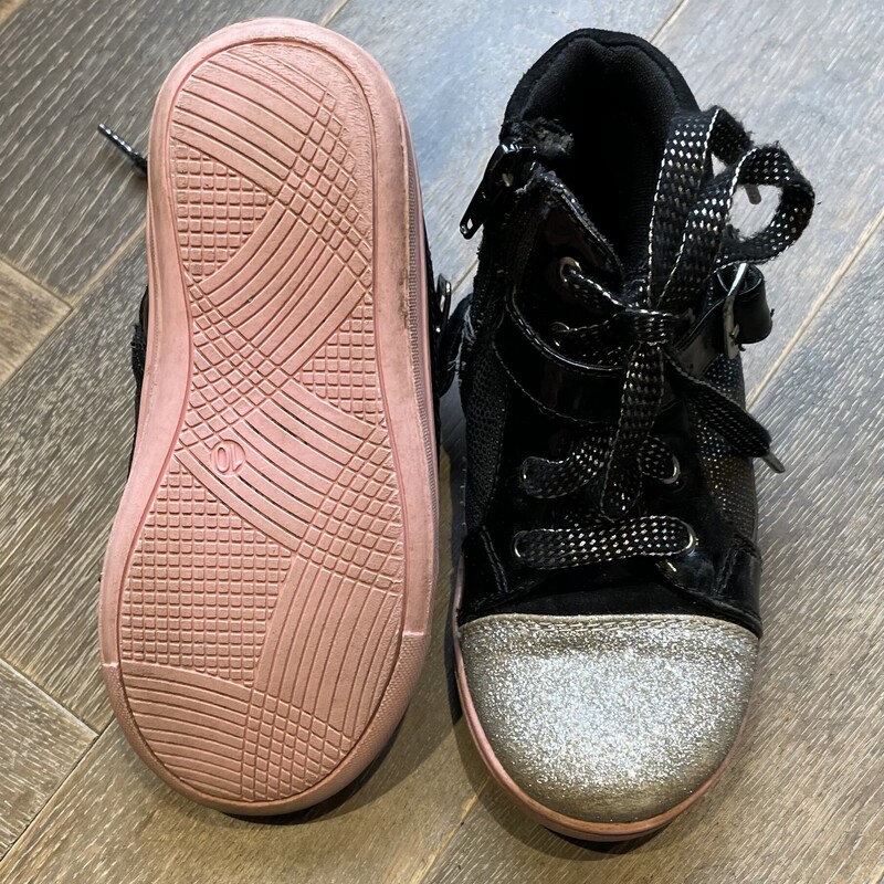 Rachel Hightop Shoes, Black /g, Size: 10T