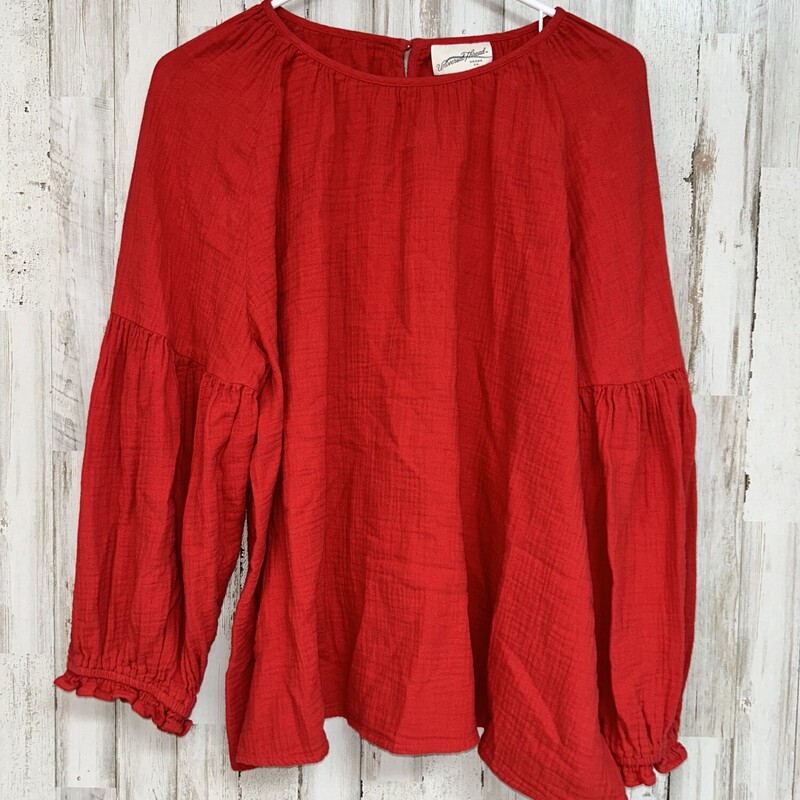2X Red Muslin Top, Red, Size: Ladies 2X
