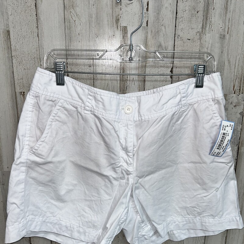 Sz10 White Button Shorts, White, Size: Ladies L