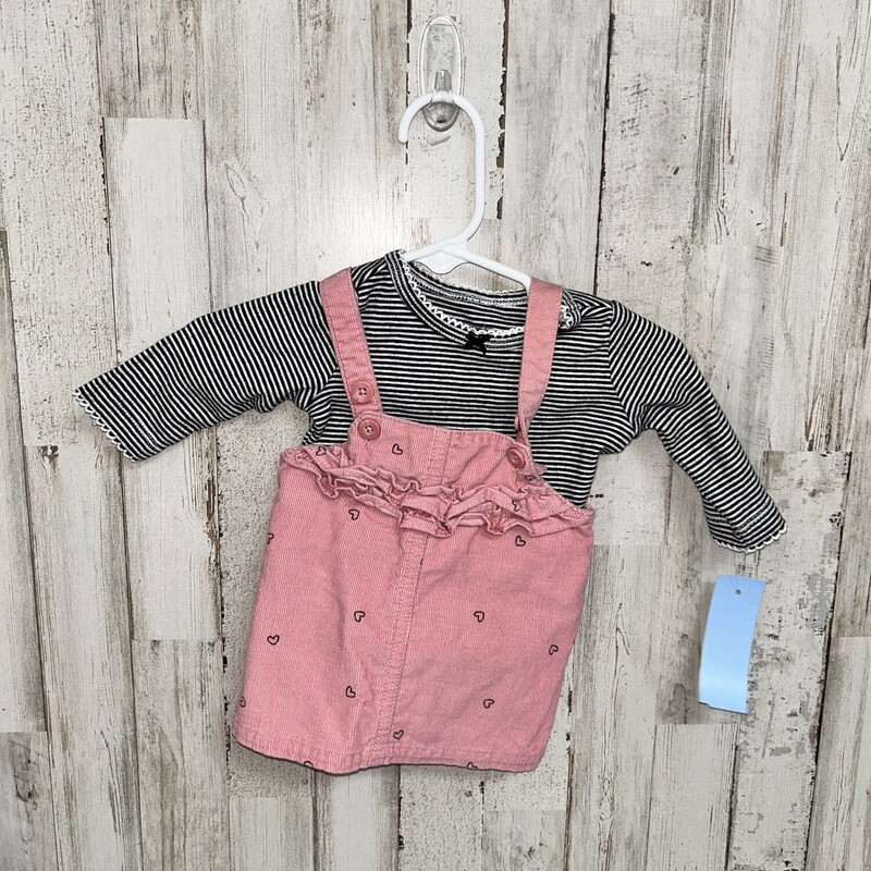 NB 2pc Corduroy Overall, Pink, Size: Girl NB-3m