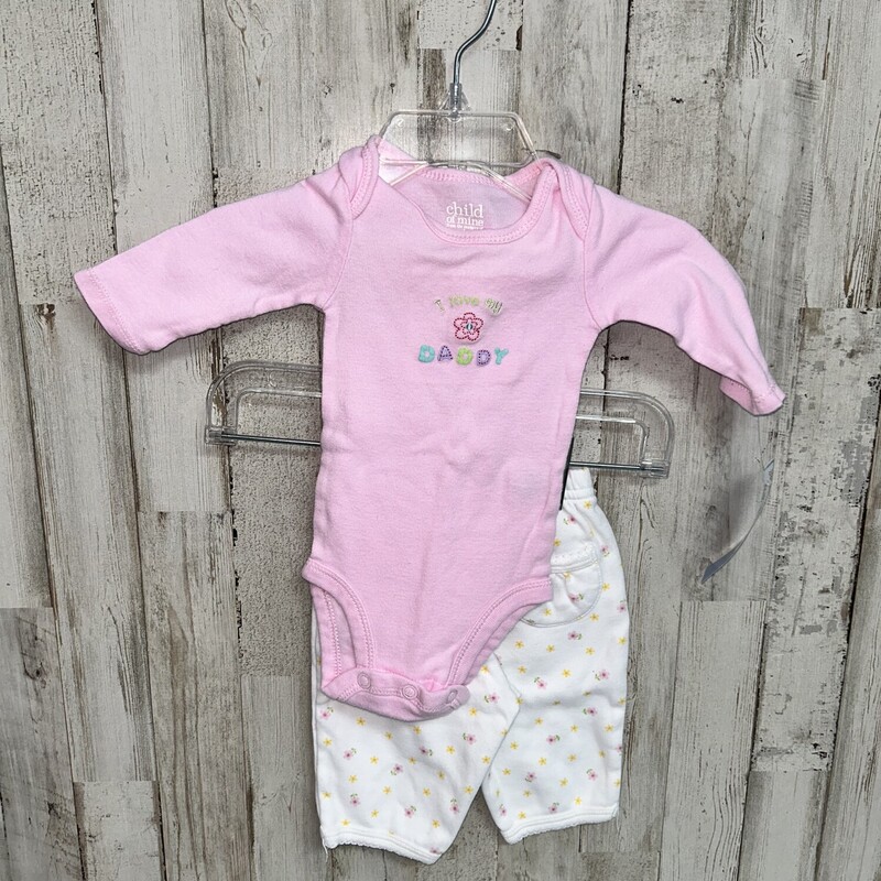 NB 2pc Love My Daddy Set, Pink, Size: Girl NB-3m