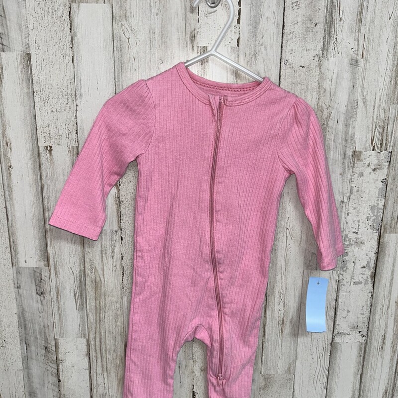 6/9 Pink Ribbed Romper, Pink, Size: Girl 6-12m