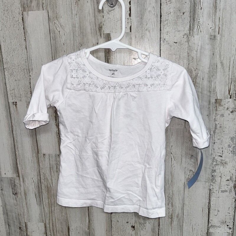 4T White Lace Top, White, Size: Girl 4T