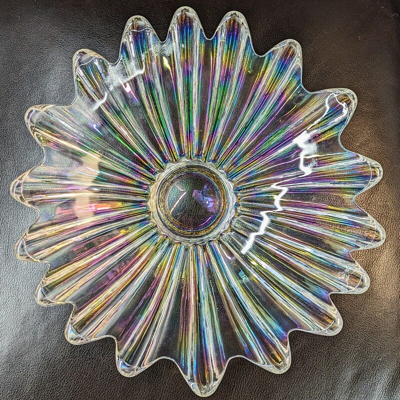 Vintage Glass Celestial Bowl
Iridescent
Size: 11x2.5H