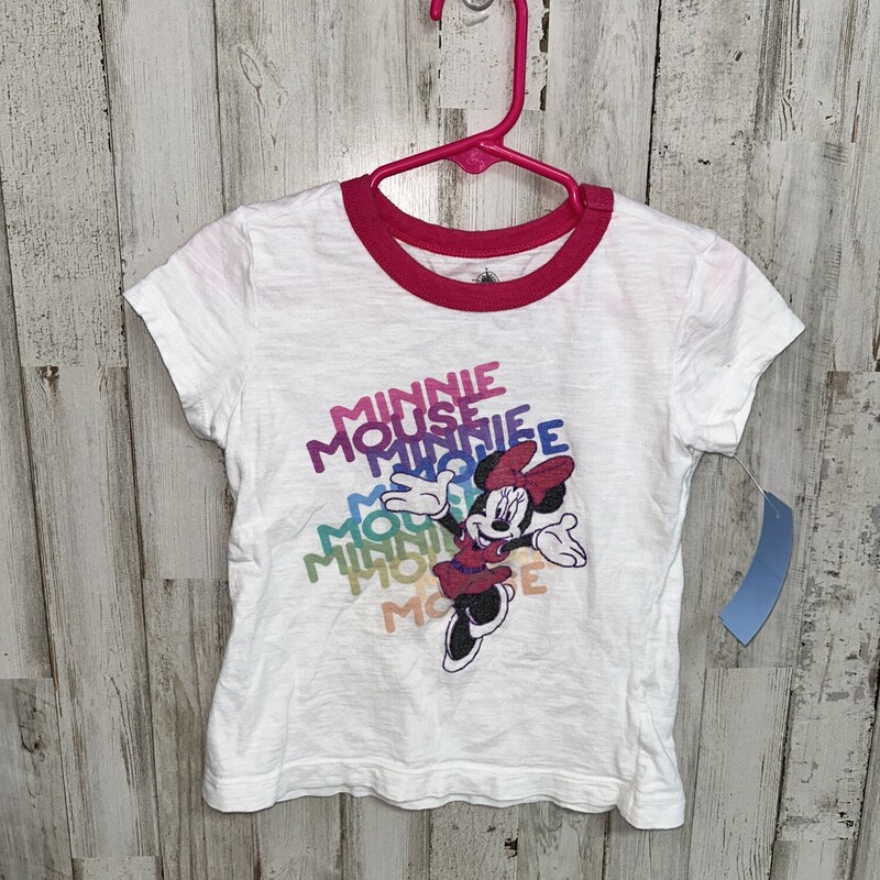 4 Minnie Mouse Tee, White, Size: Girl 3T