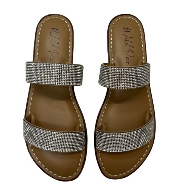 NEW  Wild Pair Ginnief Sandals,<br />
Bejeweled Rhinestone Detail<br />
Size: 10
