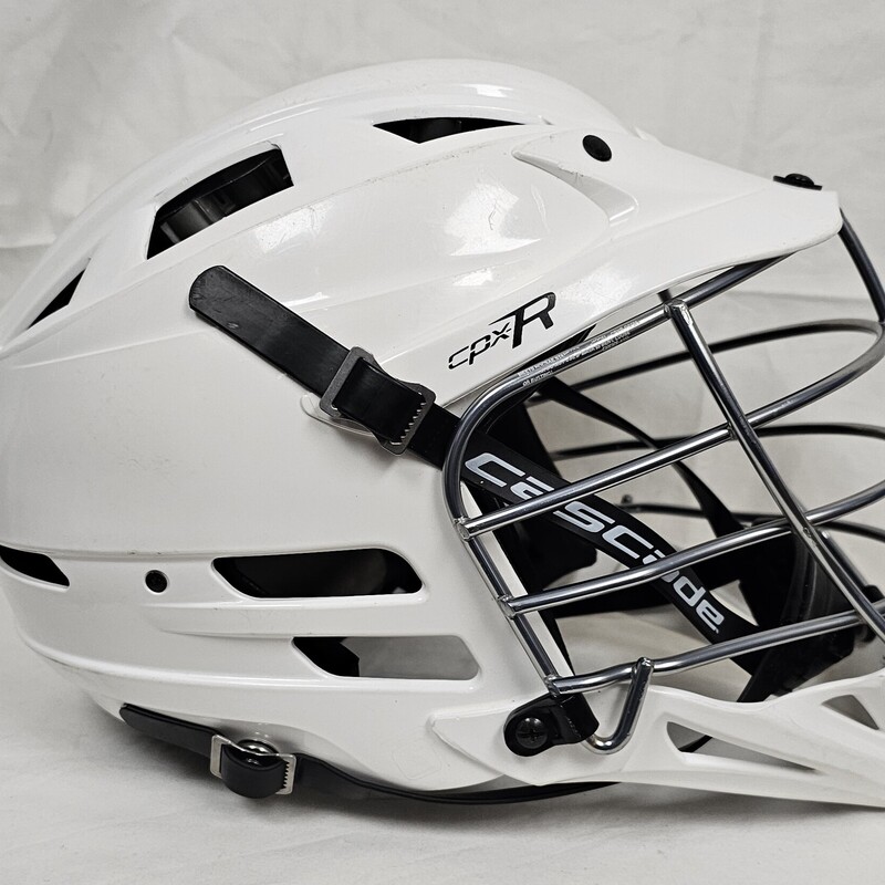 Pre-owned Cascade CPX-R White Lacrosse Helmet Size:  Adjustable, MSRP $199.99