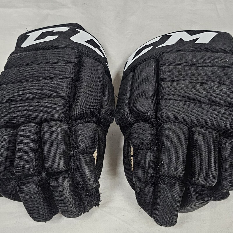 Pre-owned CCM LTP Black Hockey Gloves, Size: 10