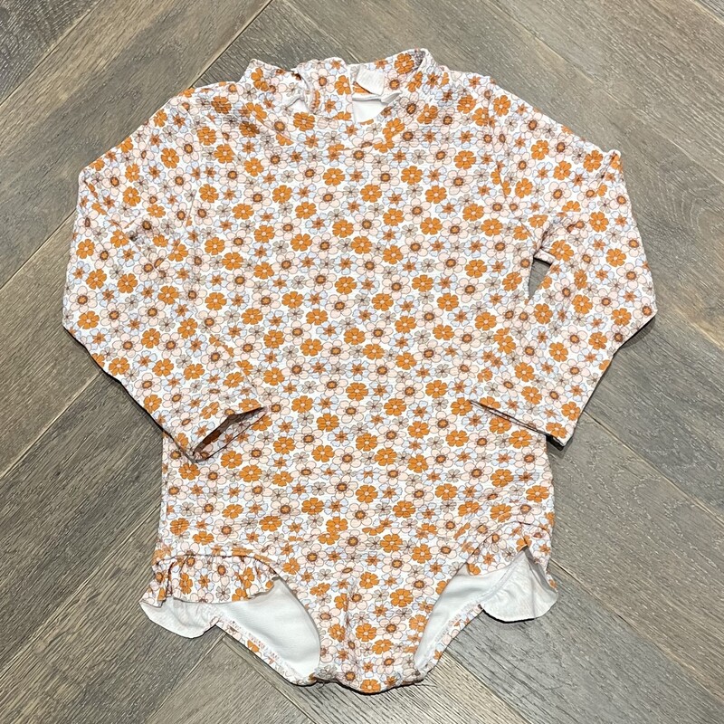 Seed Bathing Suit LS, Floral, Size: 12-18M