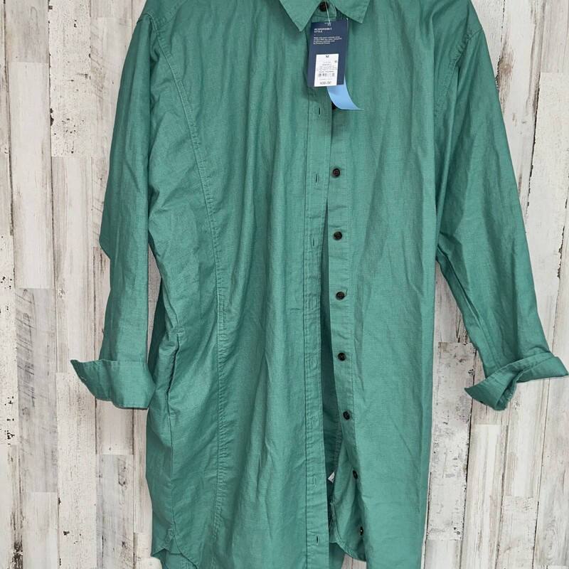 NEW M Green Button Up Dre, Green, Size: Ladies M