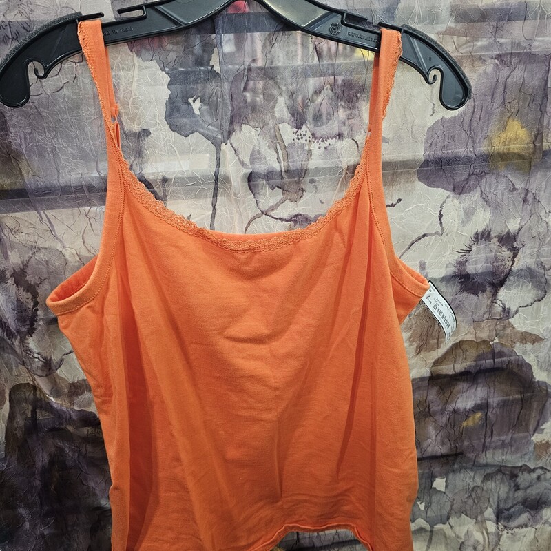 Knit tank top in orange
