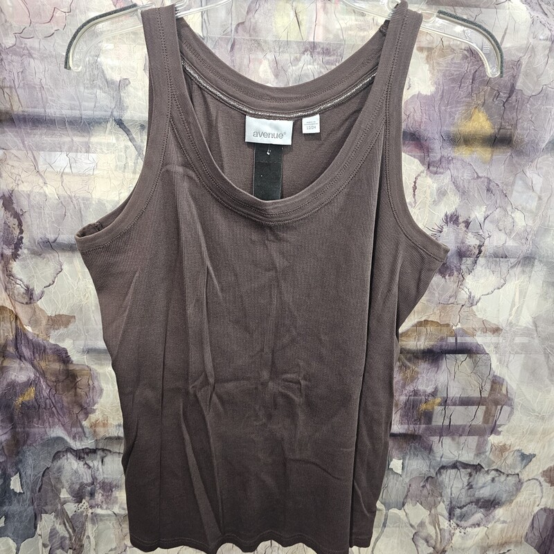 Ribbed knit tank in brown