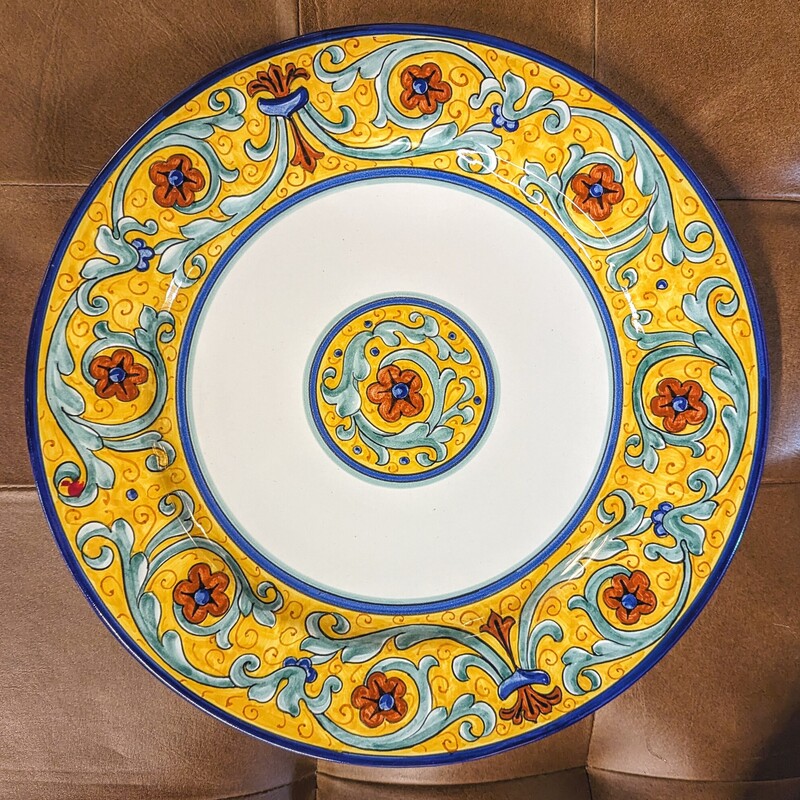 Grazia Italian Platter
Yellow Blue
Size: 12.75 x1.25 H