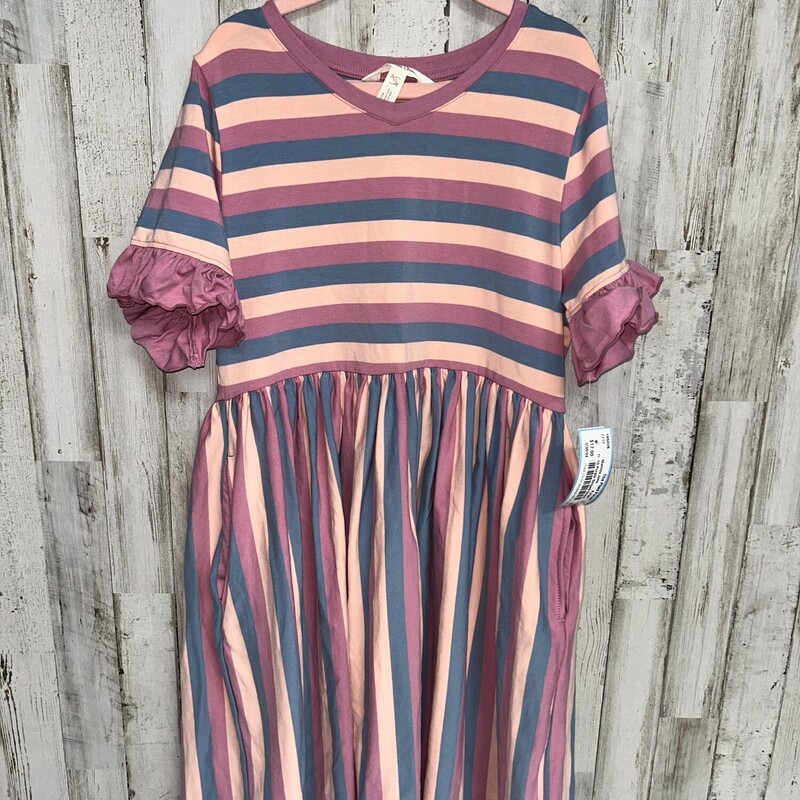 10 Purple Striped Dress, Purple, Size: Girl 10 Up