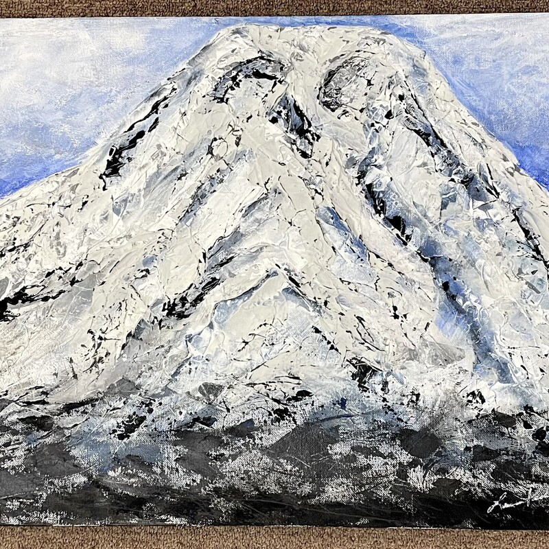 Mountain Textured Canvas
Blue White Black
Size: 20x16H