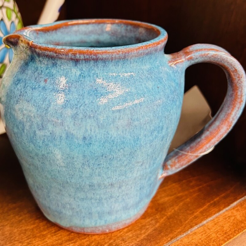 Artisan Streaky Pottery Pitcher
Blue Brown Size: 4.5 x 4.5H