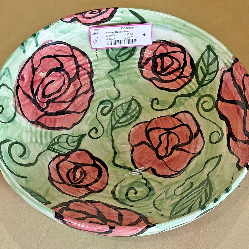Pottery Roses Bowl
13 In Round
