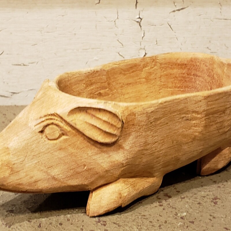 Small Wood Pig Bowl