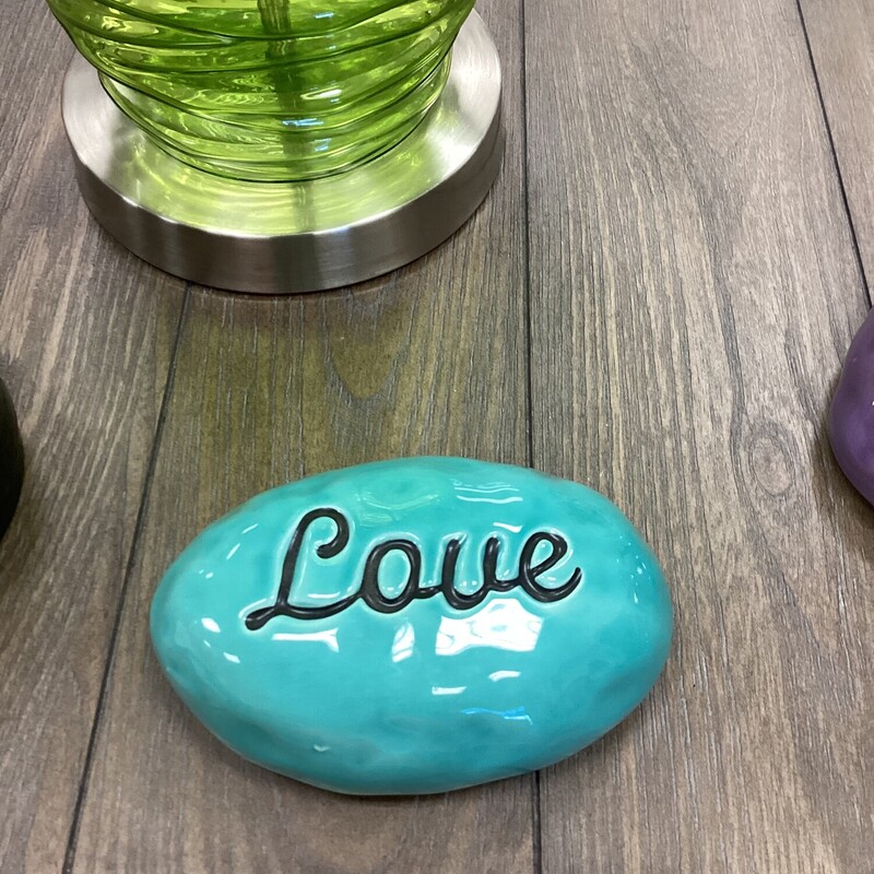 Decorative Love Rock, Teal, Ceramic
5 in x 3 in