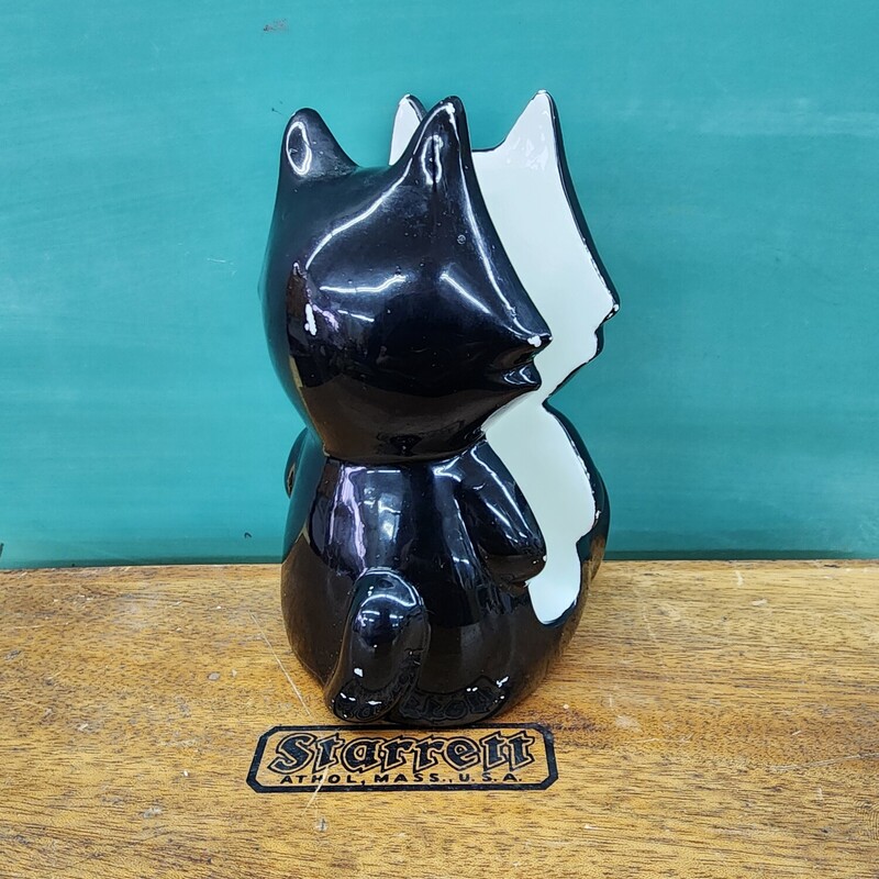 Felix Napkin Holder, Black, Size: Ceramic