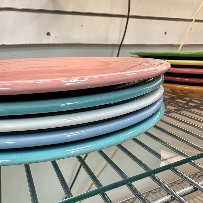 Fiestaware Dinner Plates, Multicolored. Sold together as a set of 15.