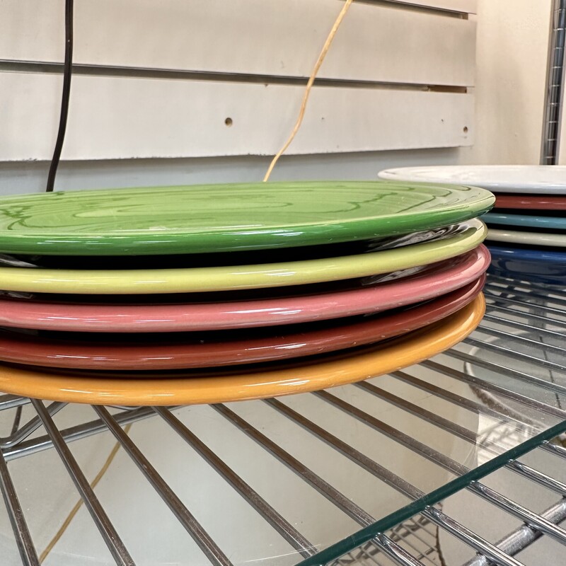 Fiestaware Dinner Plates, Multicolored. Sold together as a set of 15.