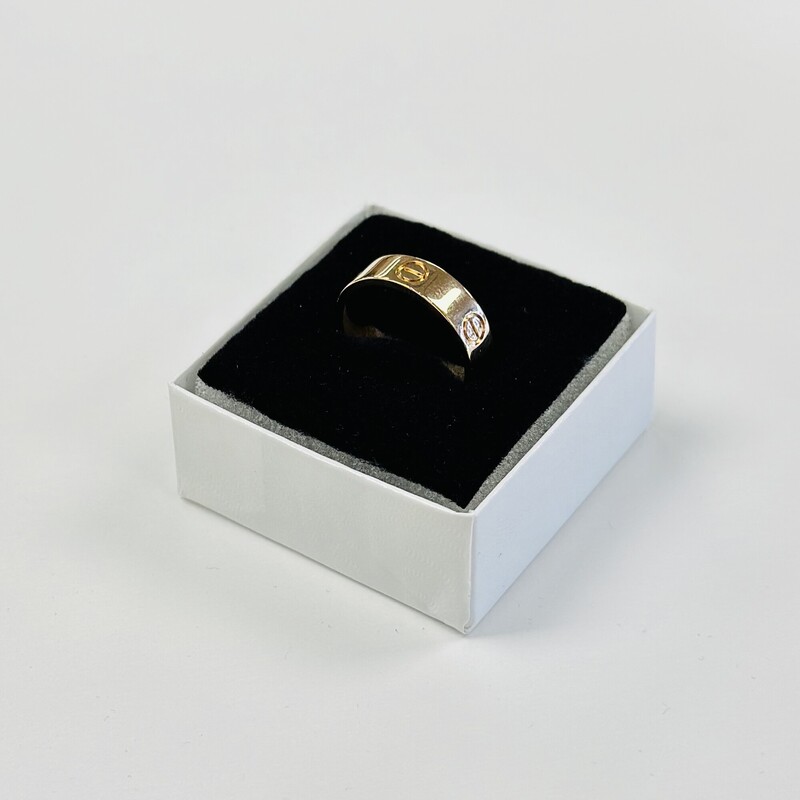CARTIER 18K Gold Love Ring, size 8 (EUR size 57) Beautifully polished with little scratches. No Cartier box is included.