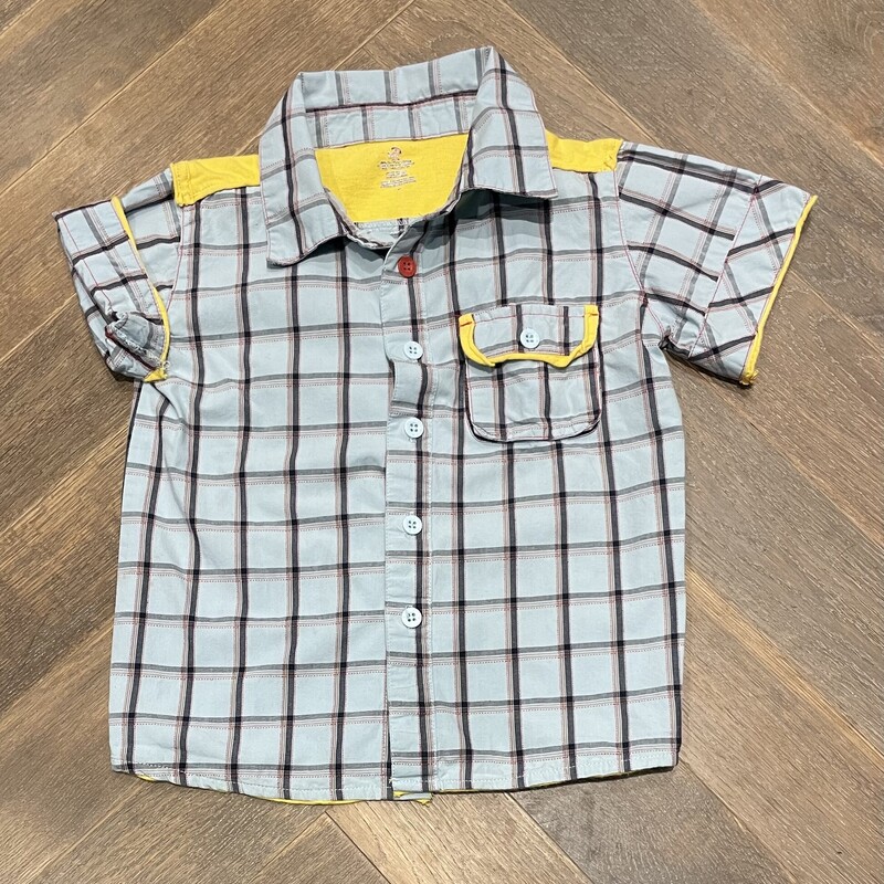 Shirt Short Sleeves, Blue, Size: 4Y