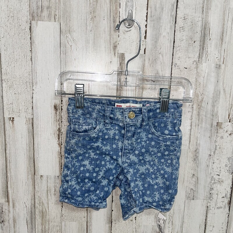 2T Floral Denim Shorts, Blue, Size: Girl 2T