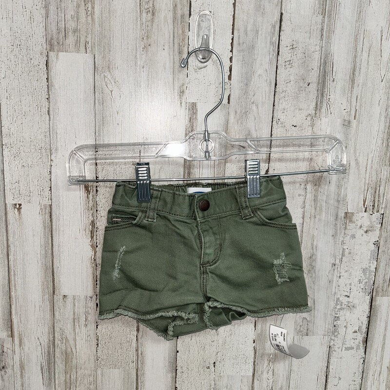 2T Green Distress Shorts, Green, Size: Girl 2T