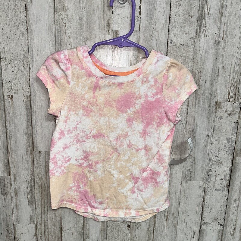 3T Pink/Yellow Dye Tee, Pink, Size: Girl 3T