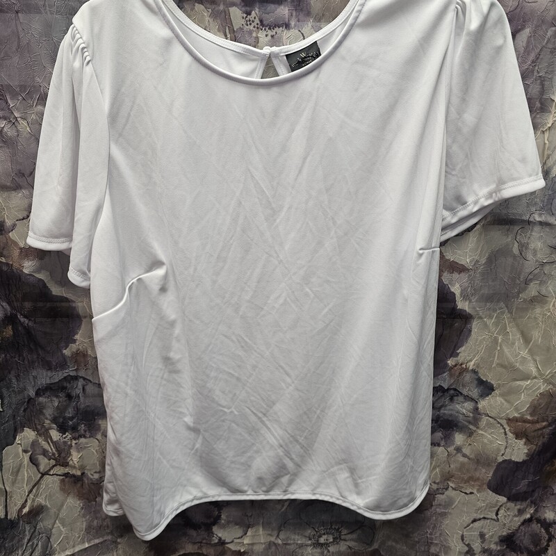 Cute wardrobe staple white short sleeve blouse