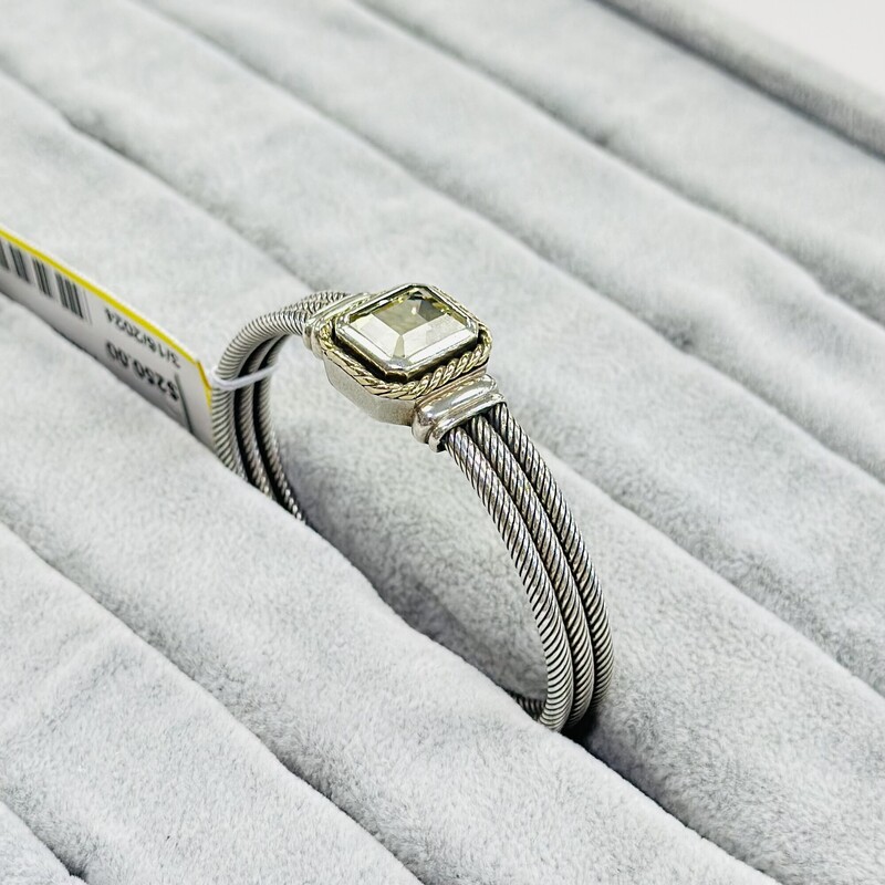 14K Gold Sterling Silver Lemon Quartz Bracelet