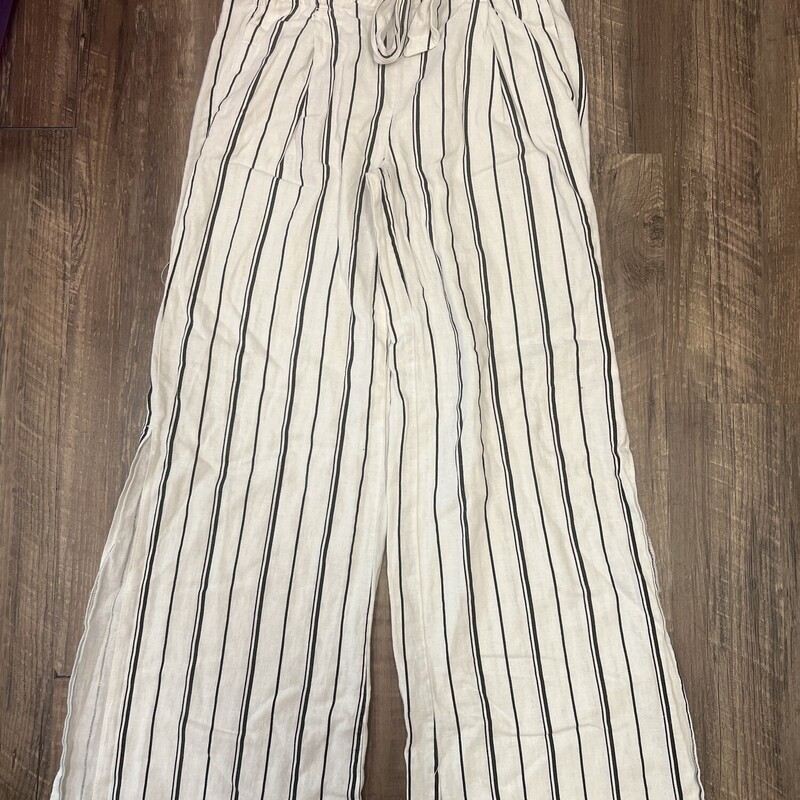 Rewash Linen Stripe Pant, Cream, Size: Adult Xs