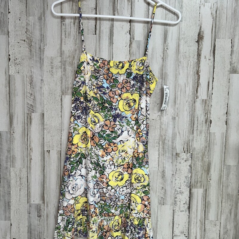 S Yellow Floral Peplum Dr, Yellow, Size: Ladies S