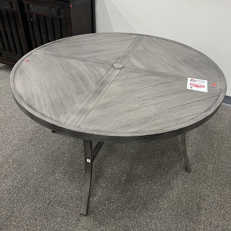 Gray Metal Patio Table