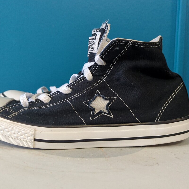 Converse, Blk/whi, Size: 6
